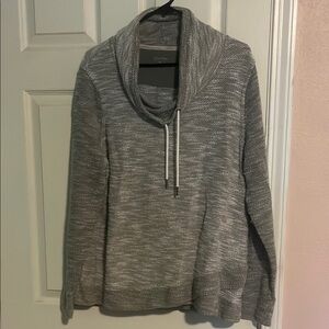 Charter Club Gray Cowl Neck Sweater with Adjustable Drawstrings